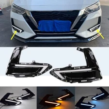 LED DRL Fog Lights Daytime Running Lamp Kits L+R Side For 20-2022 Nissan Sentra