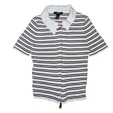 FOREVER 21 Shirt   Girls Size L   Child Shirt   White with Brown Stripes