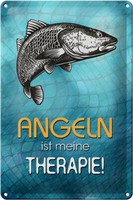 Blechschild Spruch 20X30 Cm Angeln Ist Meine Therapie Metal Deko Schild Tin Sign