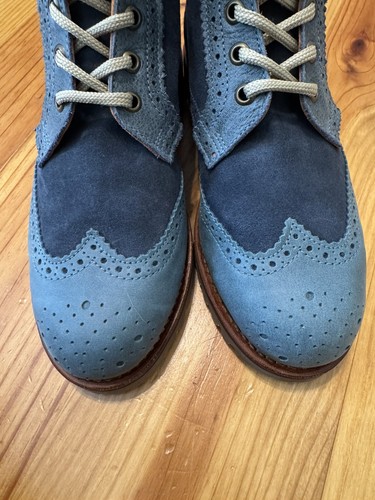 PENELOPE CHILVERS Blue Brogue Ankle Boots Leather Women’s SIZE 37.5 / US 7 - Picture 5 of 14