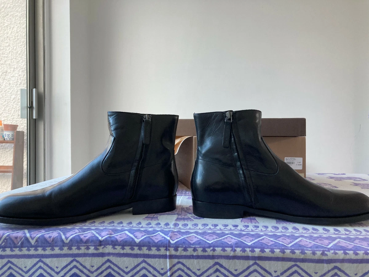Buttero Floyd black leather Side Zip Boots size 42 IT