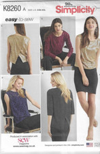 Simplicity K8260 Misses Top in zwei Längen Schnittmuster Größe US XXS bis XXL