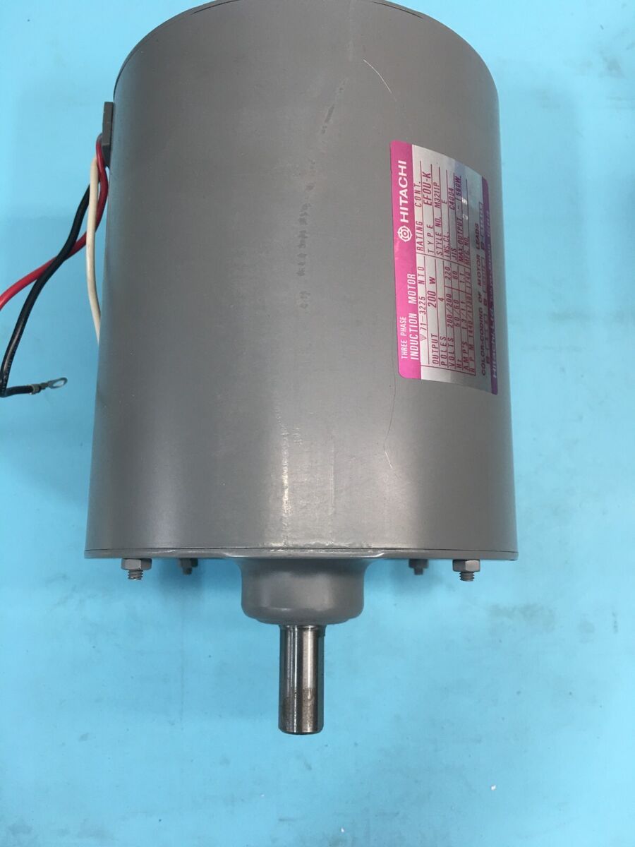 Hitachi EFOU-K Three Phase Induction Motor, 71-3225, 200W, 4P, 200/200, 134874 Hitachi EFOU-K Three Phase Induction Motor, 71-3225, 200W, 4P, 200/200, 134874