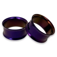 Pair of PURPLE Steel Double Flare Tunnels set gauges plugs PICK SIZE