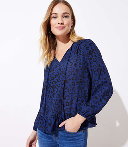 loft tie neck blouse