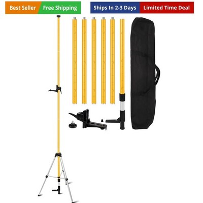 Laser Level Pole with Tripod, Telescoping Laser Level Tripod, 13.8 Ft./4.2M w...