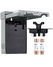 60 Amp Fused AC Disconnect Box, Pull-Out Switch, UL Listed Waterproof Metal