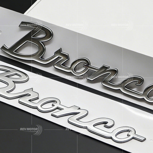 2PCS For Bronco Sport Fender Tailgate Emblem Badge Classic Script Gloss Silver