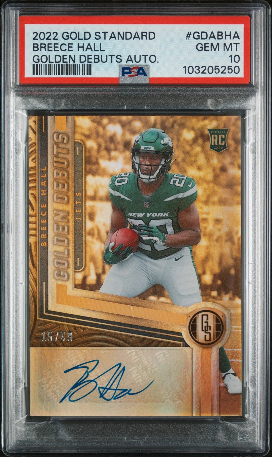 Breece Hall Panini Gold Standard Golden Debuts Autographs #GDABHA Base