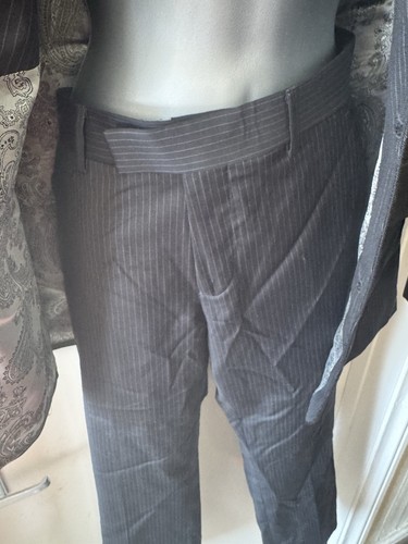 Teenagers A39 Savile Row Prom Wedding Page Boys Pin Striped Suit 36”chest 30/28” - Picture 3 of 8