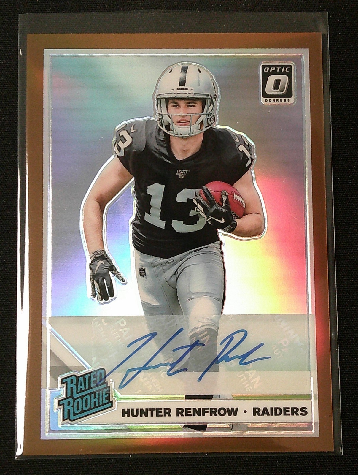 2019 Donruss Optic Bronze Hunter Renfrow Rookie Auto #190