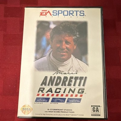 Mario Andretti Racing (Sega Genesis, 1994) EA SPORTS - Manual, Case, Cartridge