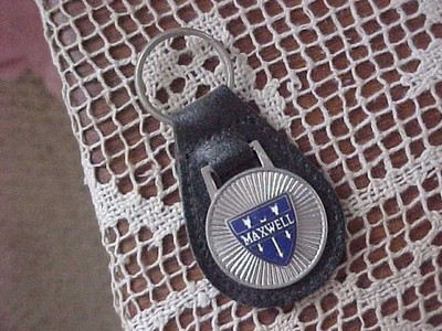 1904-1925 MAXWELL MOTOR COMPANY LEATHER KEY FOB NYC VINTAGE NOS HI-QUALITY RARE
