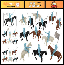 33pc Powder Blue Plastic Soldier Figures - BMC CTS Alamo Mexican Light Cavalry S