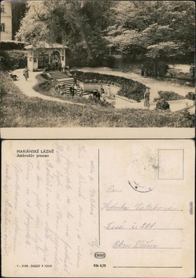 Mariánské Lázně Park lot with gazebo - spring 1959