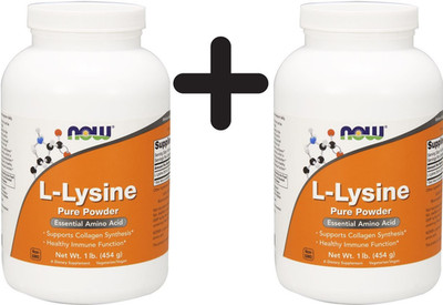 2 x NOW Foods L-Lysine, 1000mg (Powder) - 454g (48,45 EUR/kg)