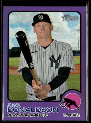2022 Topps Heritage Chrome Purple Wrong Back Josh Donaldson Gio Urshela Yankees