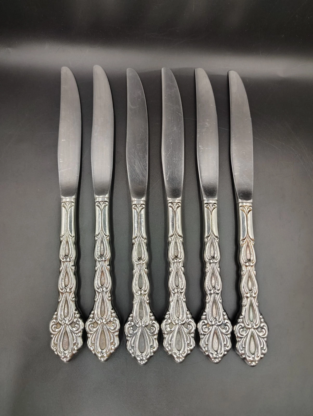 (6) Oneida Community CHANDELIER Betty Crocker Stainless Steak Knives ~SHIPS FREE