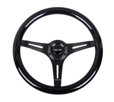 NRG Wood Grain Steering Wheel 350mm Blk Sparkled Grip w/Blk 3-Spoke Center
