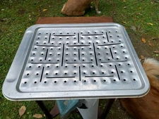 Vintage Enamel Broiler Pan 16" x 13" Aluminum Grill 2-pc Oven Drip Broiling