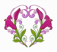 MACHINE EMBROIDERY DESIGNS USB - LILY HEARTS COLLECTION 4X4 5X7 LOVE FLORAL