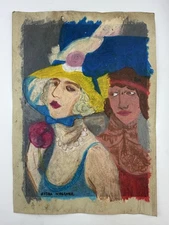 Gerda Wegener COA Art Painting Original Drawing Vintage Paper Signed