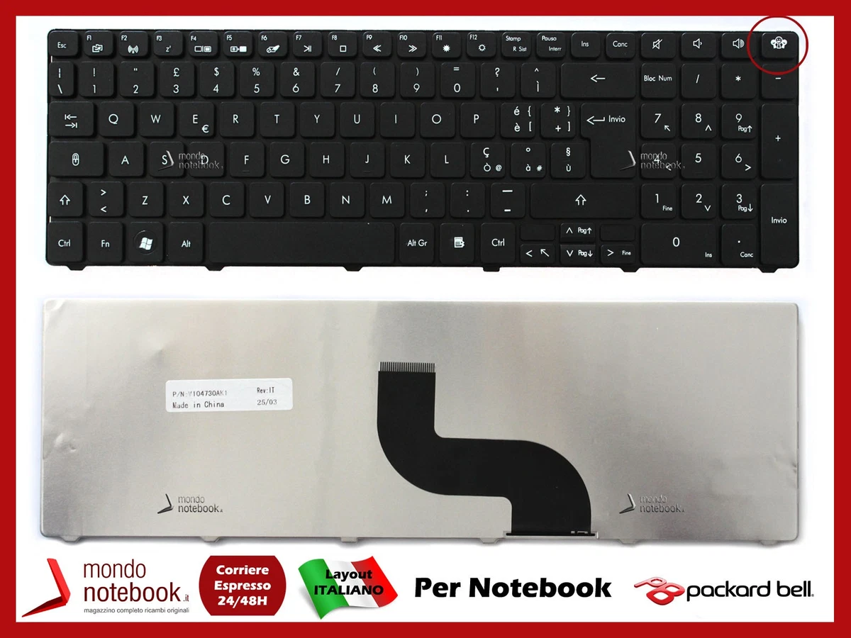 Tastiera ITA NERO Packard Bell Easynote TM85-JO-301IT, TM86