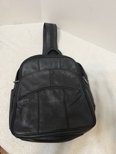 Leather Women  s Backpack. Black.