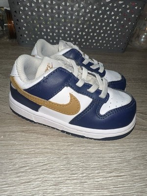 Nike Dunk Low Midnight Navy Wheat Boys Size 7C