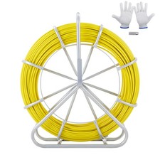 Uimoso Fish Tape Puller Fiberglass 656 ft 1/4inch Wire Cable Running Duct Rodder