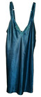 Adonna medium blue green embroidered v neck chemise good shape — photo 1