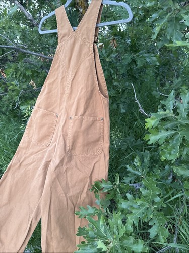 Carhartt Kids Brown Canvas Overalls Bib Double Knee Size 10 Adjustable Straps - Picture 13 of 22