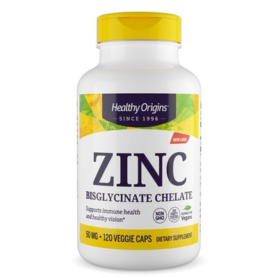 Healthy Origins Zinc Bisglycinate Chelate 120 Count Immune Eye Support Supple...