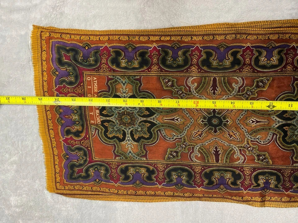 Oscar de la Renta Studio Bufanda Vintage Paisley Floral Rectangular Envoltura Boho Chic Foto 3 de 4