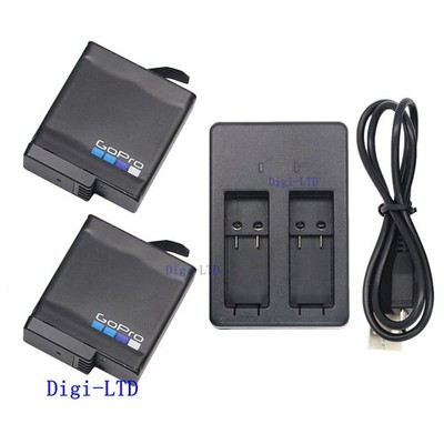 2pcs New Genuine GoPro AABAT-001 Battery + Dual charger for HERO5 HERO6 HERO7