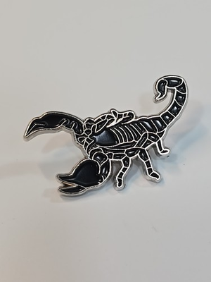 #ad #ad Scorpion Lapel Pin Black amp; Silver Colors $9.75