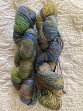 LOT OF 2 ~ Malabrigo Baby Silkpaca Lace Yarn #416 Indiecita Yellow Blue Green