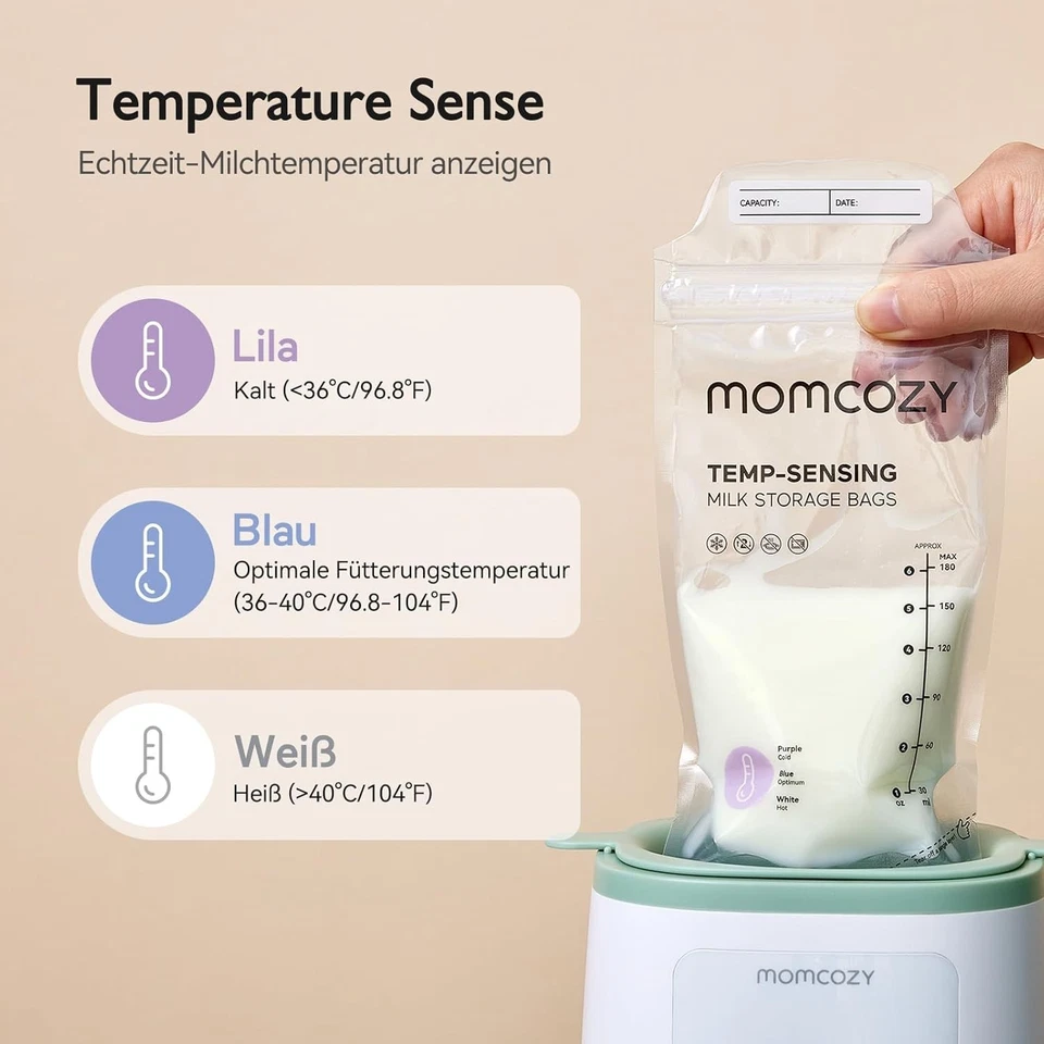 Vorsterilisiert & Sicherheit: Momcozy 200 Stück Muttermilchbeutel 180 ml Packung - Bild 4 von 4
