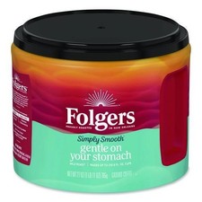Folgers Simply Smooth Ground Coffee, Gentle On Your Stomach, 27 oz Canister