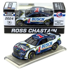 Lionel Racing Ross Chastain 2024 Busch Retro Diecast Car 1:64, Blue and White