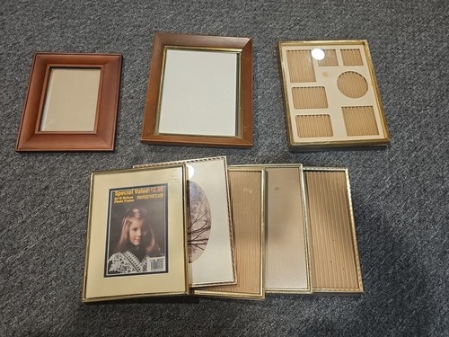 Vrg Lot Of 8 -5 8 X 10 Metal Bra, 1 Collage, 1 Wood 8 X 10, 1 Wood 5 X 7 Frames