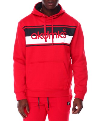 アカデミクス　Lサイズ　アカデミ　ニット　パーカー　akademiks　big Akademiks Akdmks Graphic Hoodie Size L Color Red, Black & White by