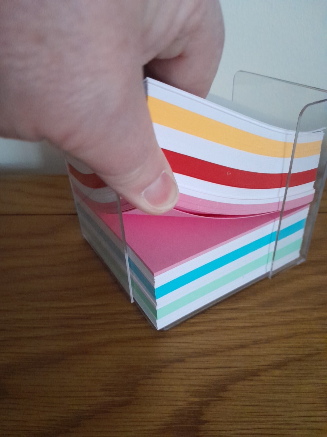 Memo Jotter Block COLOURED LOOSE Paper Note Box Cube Holder Clear Block