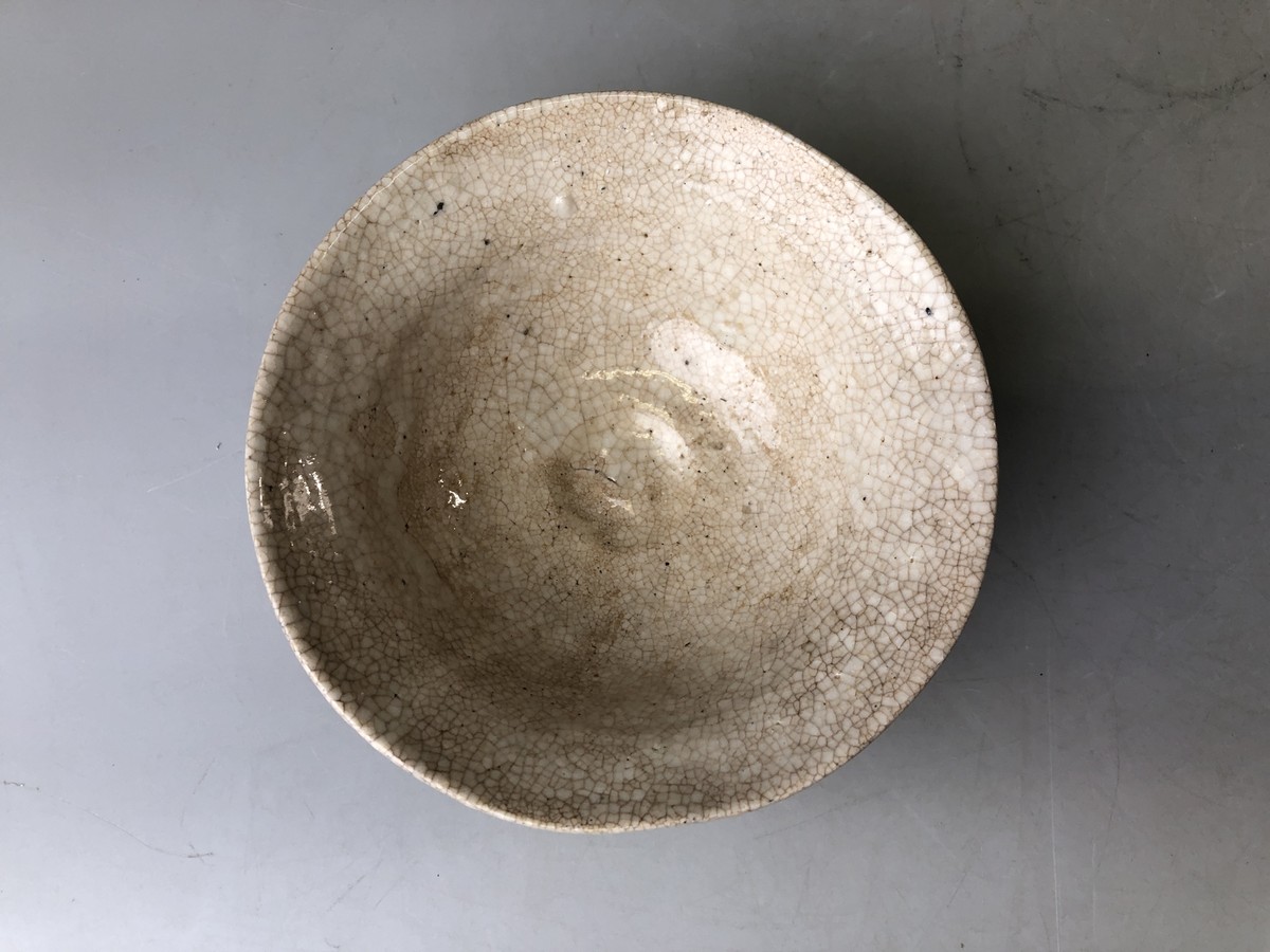 Y7645 CHAWAN Mino-ware signed landscape Japan antique tea