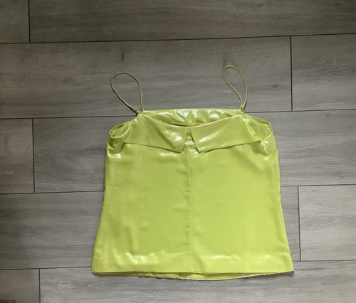 Karen Millen Metallic Cami Top- Lime Green Size uk 12 Eu 40 - Picture 11 of 15