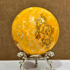 453G Natural Bumblebee Jasper Quartz Crystal Disply Freeform Reiki Stone Ball