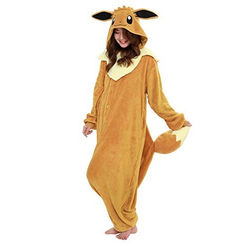 SAZAC Pokemon Eevee Fleece Costume Adult Unisex Cosplay Kigurumi - Afbeelding 2 van 5