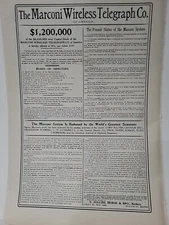 1902 Marconi Wireless Telegraph Co. Print Advertising Radio Stock Colliers