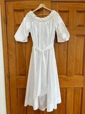 Gabriela Hearst Galatea white off-shoulder maxi dress, IT 42, US Size 6