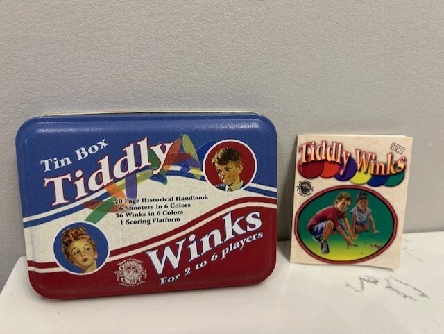 Vintage Tiddly Winks for 2 to 6 Players Game Tin Box 1990s - Image 2 of 4